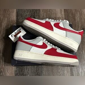 Mens Nike Air Force 1 07's Team Red Grey Size 13 **MINT**CLEAN**W/BOX❤️🩶